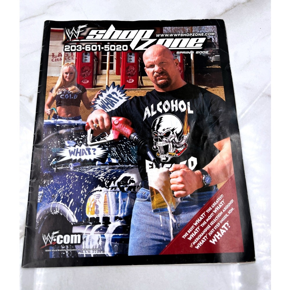 Vintage WWF ShopZone Catalog Spring 2002 Stone Cold Steve Austin The Rock nWo